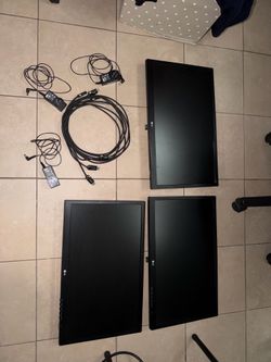 Three (3) 24” monitors LG