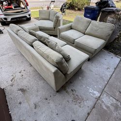 Sectional couch four piece and great condition sold as is green light green something for my son is moving out and pick up today for 200