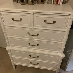 Bamboo Tallboy Dresser by Henry Link Bali Hai Painted  - 1960s -1970s MCM CENTURY