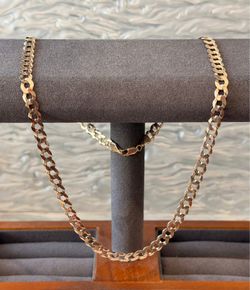 10k solid gold curb chain