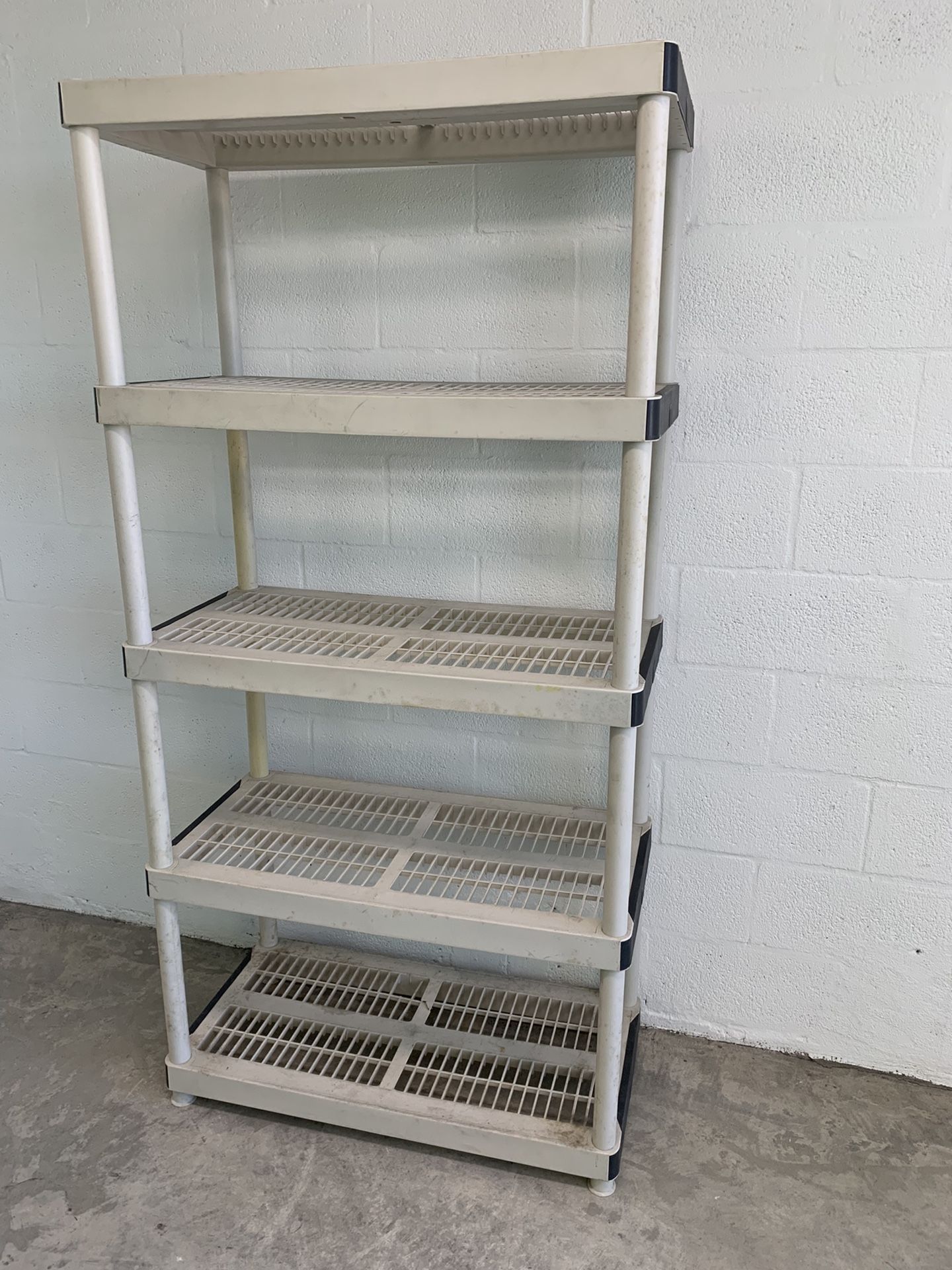 HDX Gray 5Tier Plastic Garage Storage Shelving Unit For