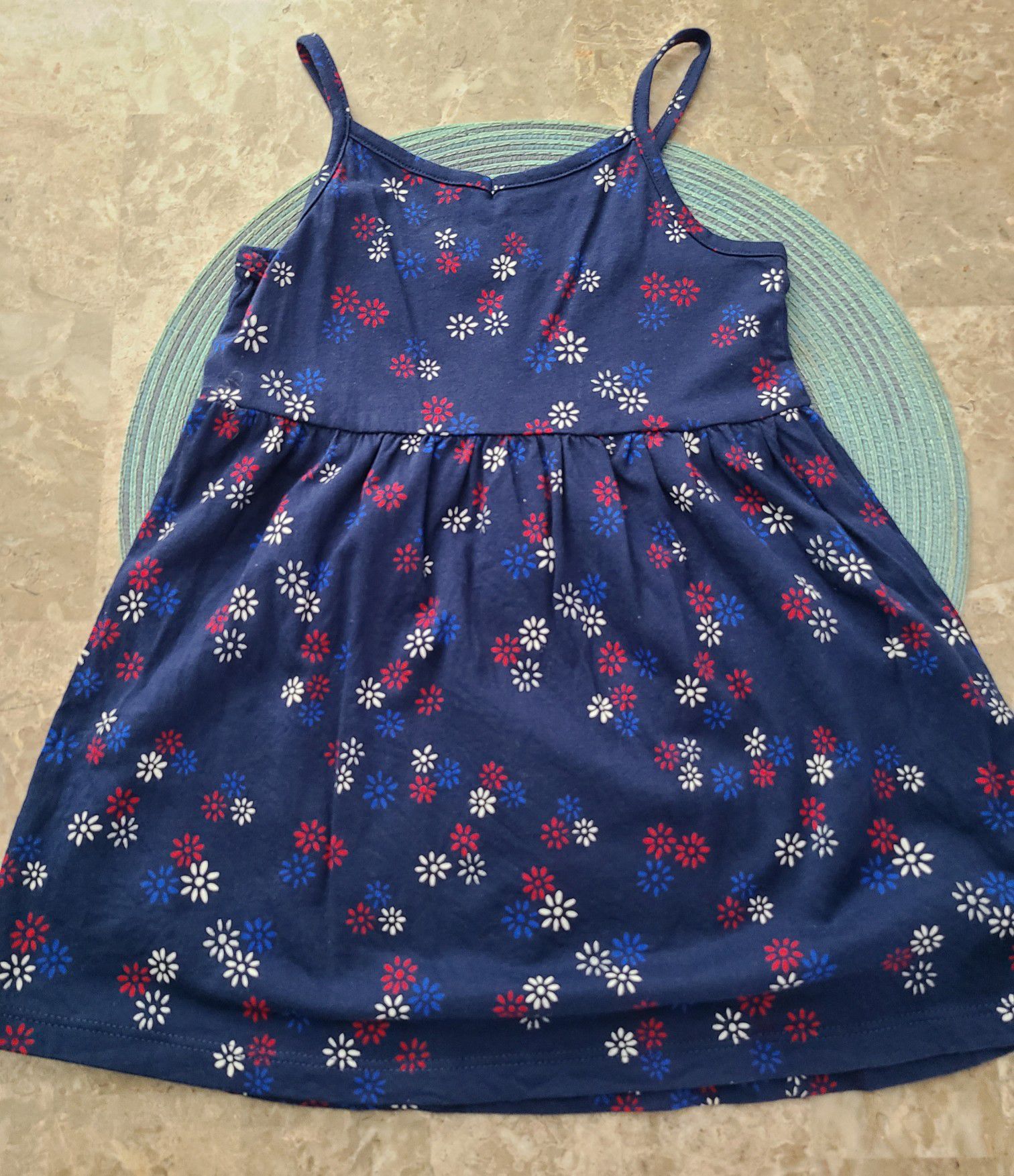 Girls Navy Flower dress
