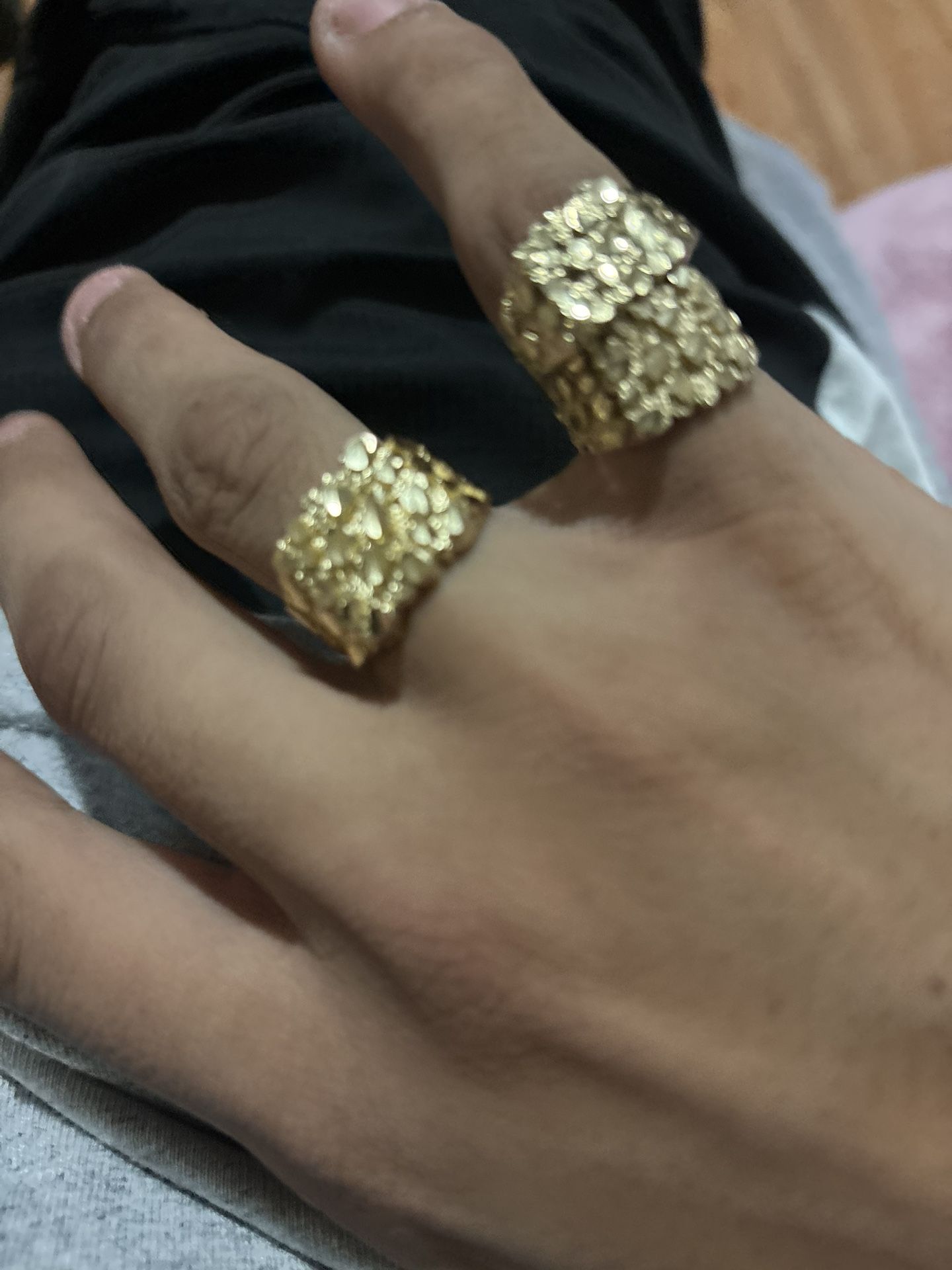2 10k Nugget Rings