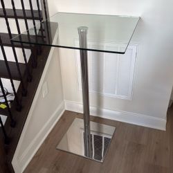 Glass And Chrome  Bar  Table