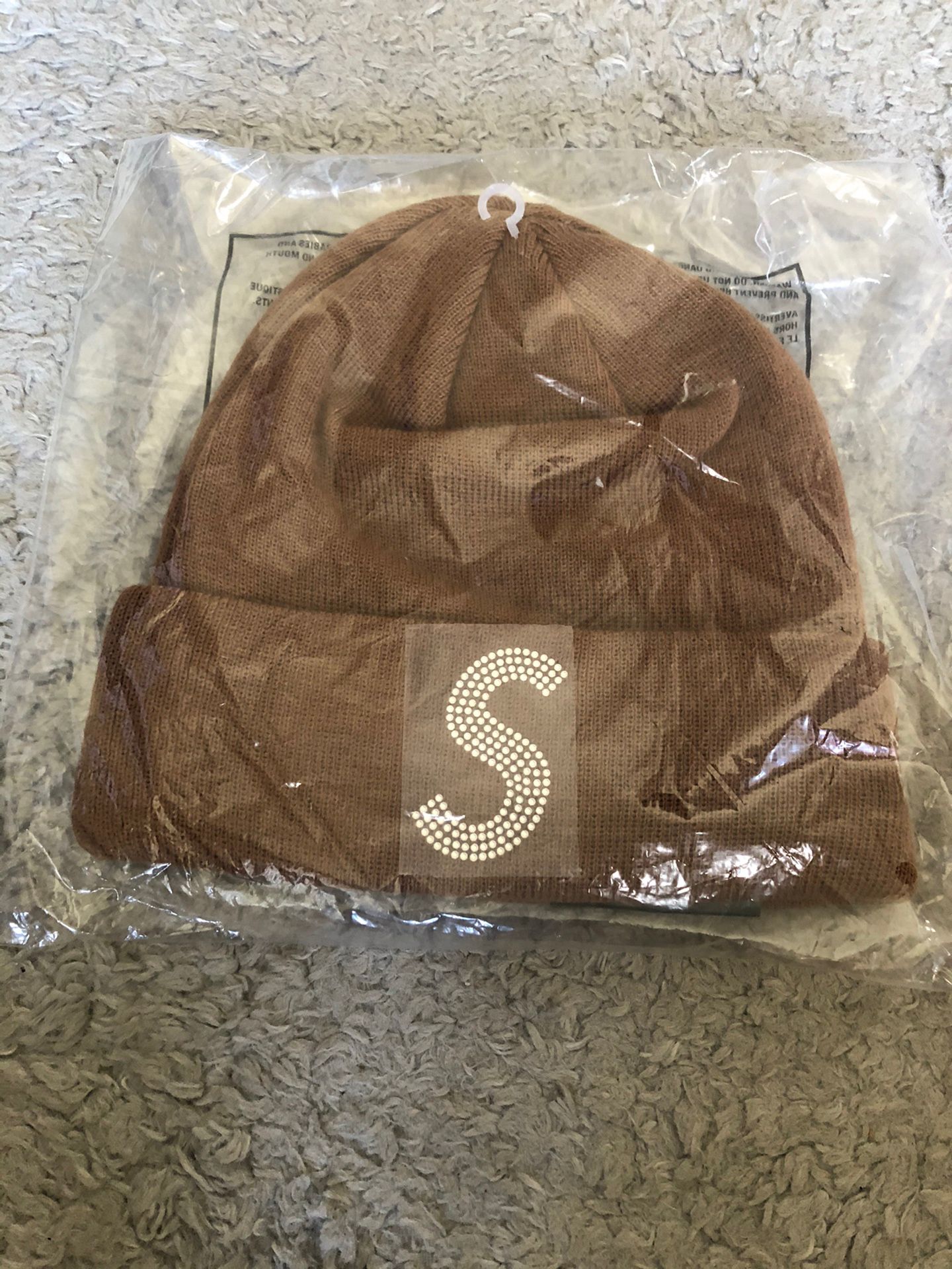 Supreme Swarovski S Logo Beanie (brown) 