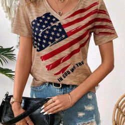Women's USA Flag Print T-Shirt for summer outfits