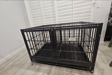 Used - Homey Pet-43 Metal Open Top Stackable Heavy Duty Cage is dusty as it has been sitting in my garage.
