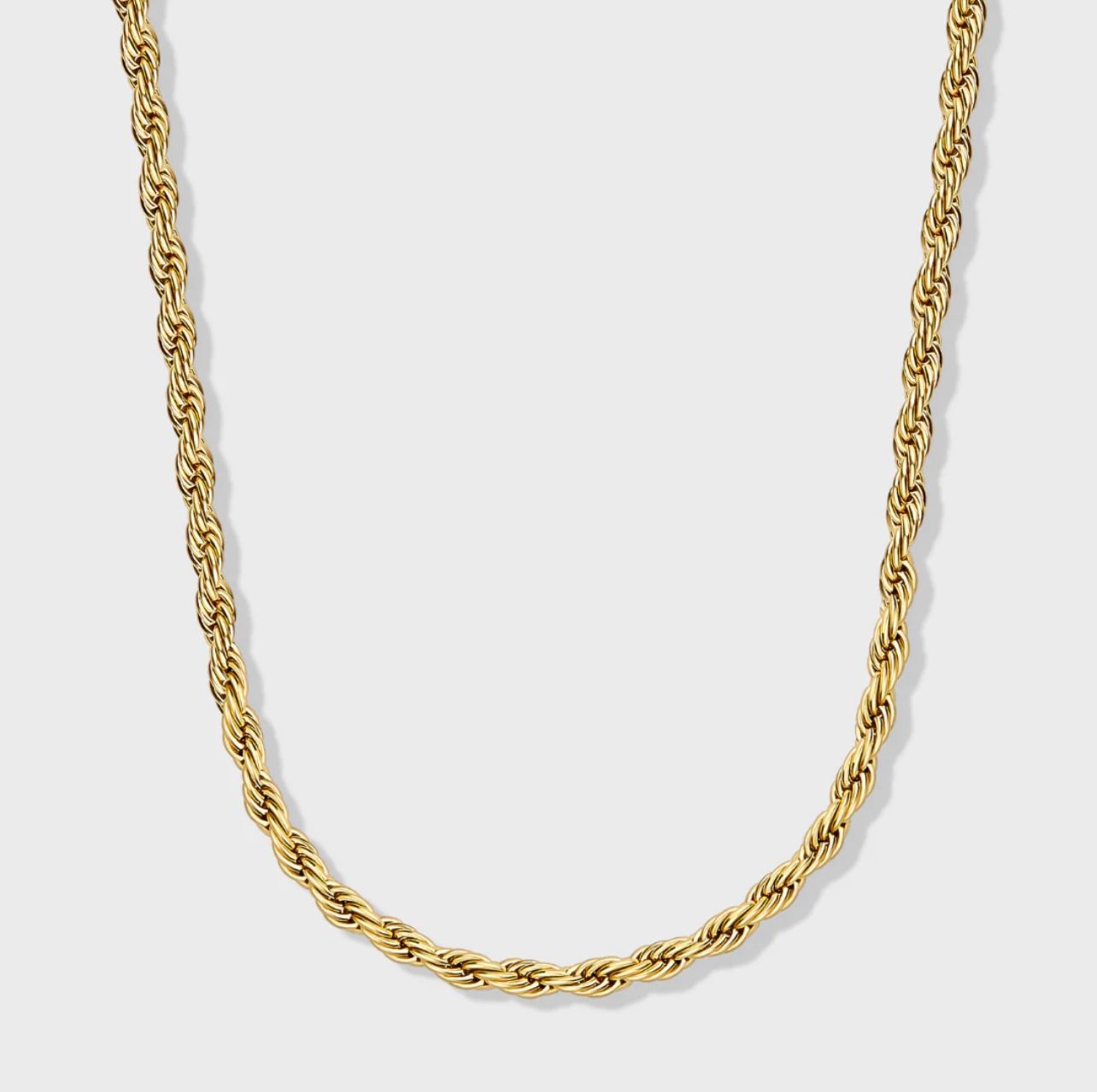 Gold Rope Chain 4mm 18k Gold Filled/Bonded (18”)