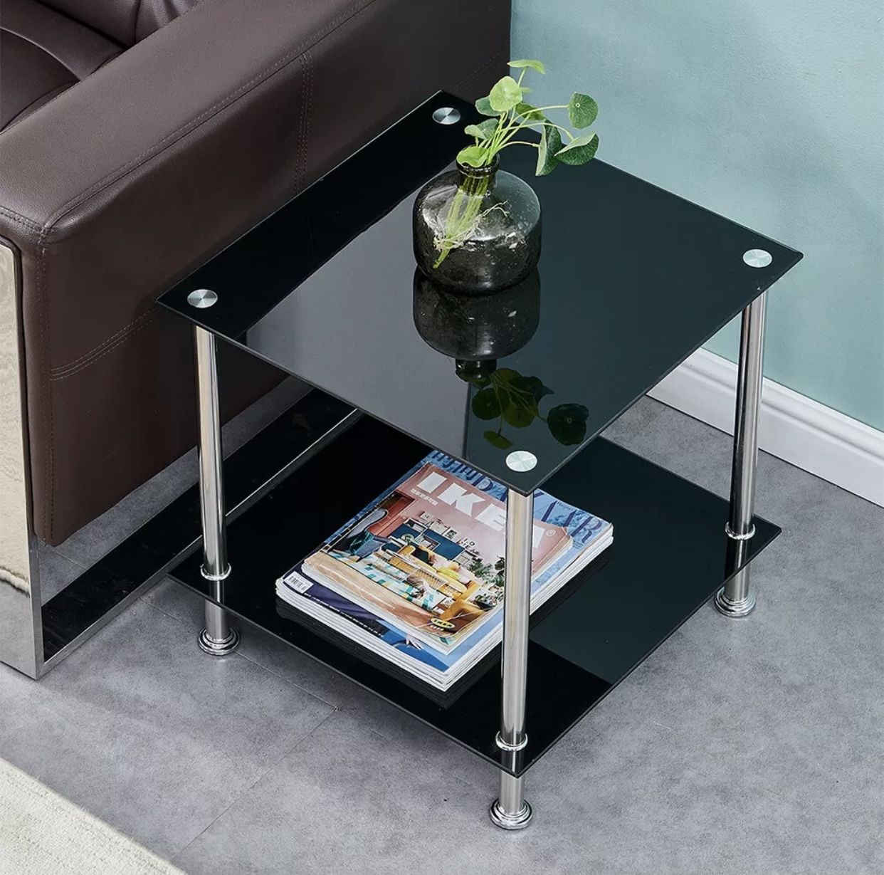 Brand new glass side table, corner table, coffee table