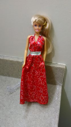 Brand New Blonde Hair Doll With Straight Hair, Pink Shoes, & Pink Sparkles In Dress