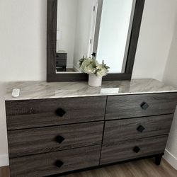 Wood & Faux Marble Top Dresser (3 Available)