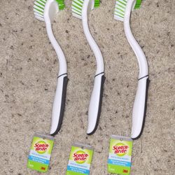 3 Brand New 3M Scotch Pot & Pan Brushes - Discontinued Excellent Quality 