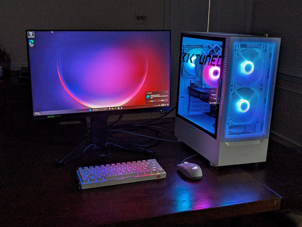 Full Gaming PC Setup – With Screen, Keyboard, Mouse