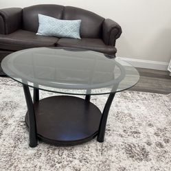 Glass Top Coffee Table and End Table