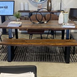 Sheesham Wooden dining Table 72” Bench And Table Set