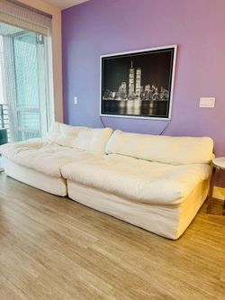 Teddy Cloud sleeper Sofa deep Comfortable and Cozy Oversized , Modular Sectional , couch , Color white