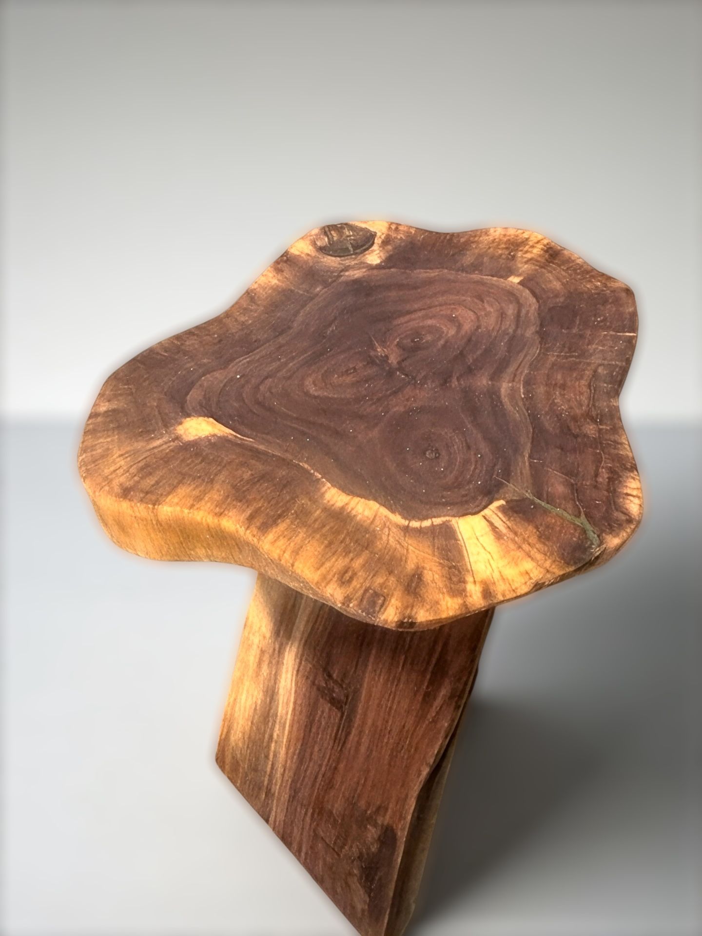 Rustic Live Edge Black Walnut Wood Stool 🪵🌰