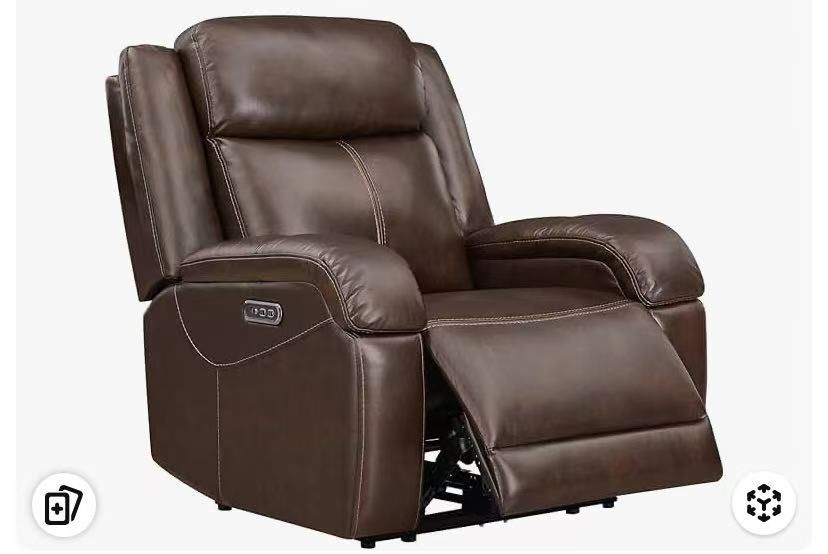 🔥Genuine Leather Power Recliner Chairs for Adults, Wall Hugger RV Recliner with Power Headrest & Charging Ports, Electric Recliner Sofa Chair for Liv