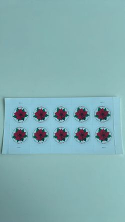 Global Poinsettia 2018 Stamps 5 Sheets (50 Stamps total)