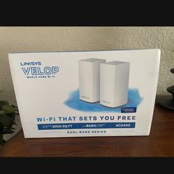 Two (2) Linksys Velop Dual Mesh Home WiFi Router System