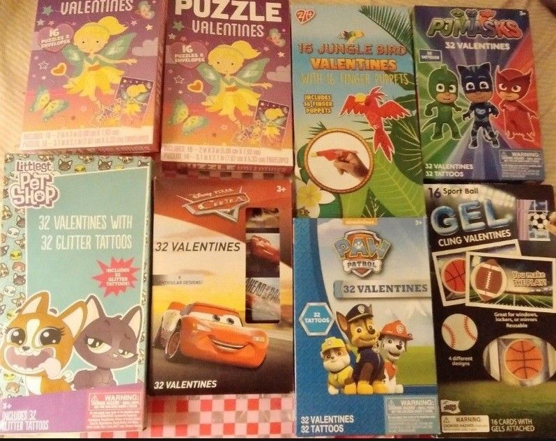 7 New Boxes Of Valentine's Day Cards For Classroom Exchanges, Littlest Pet Shop, Cars, Princess, More
