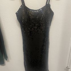 Good American Womens Sequin Twilight Black Dress, Size 3/L