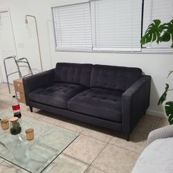 City Furniture, 78 inch, Standard, 3 Seat Sofa, Fabric Dark Blue