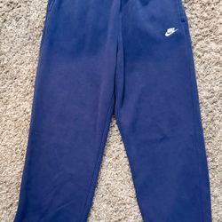 Nike Men's Navy Blue Sweatpants Size S Drawstring Straight Leg Activewear