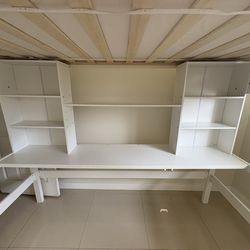 White Bunk bed (Twin) with desk . Mattress included.