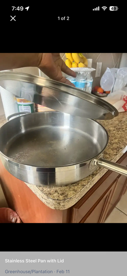 Stainless steel pan with lid