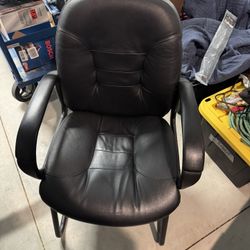 Two Leather Office Chairs Used In Good Condition $30.00 Each 