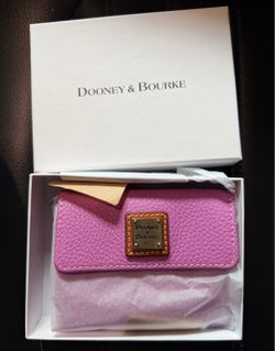 Dooney and Bourke flap wallet Orchid pink pebble grain leather