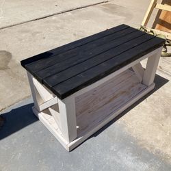 Farmhouse, Style, Coffee Table With Black Walnut Countertop