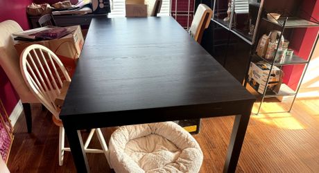 Black wood dining room table