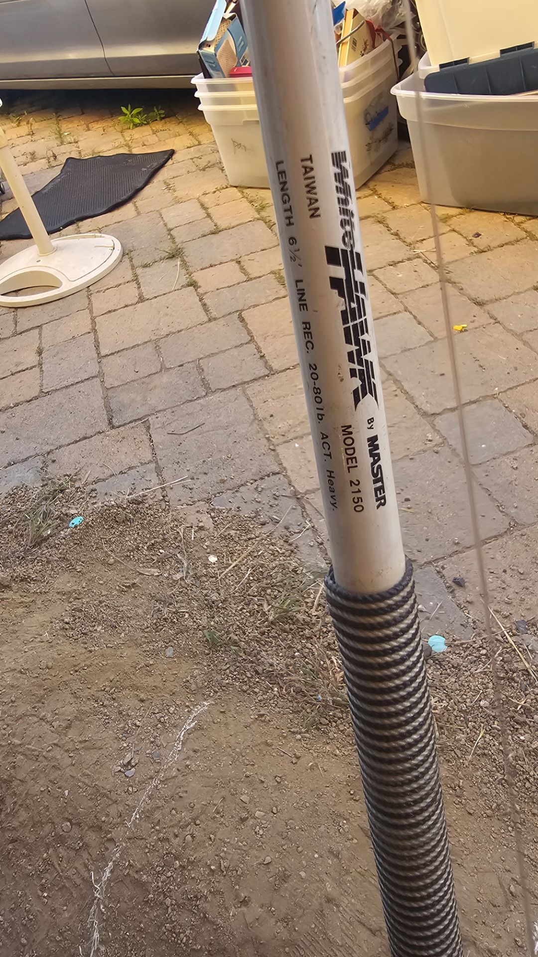 White hawk fishing pole