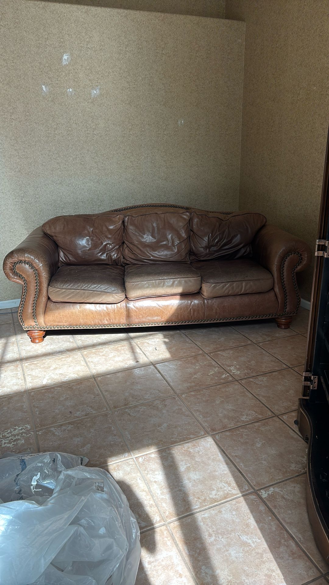 Two Drexel Heritage leather Sofas