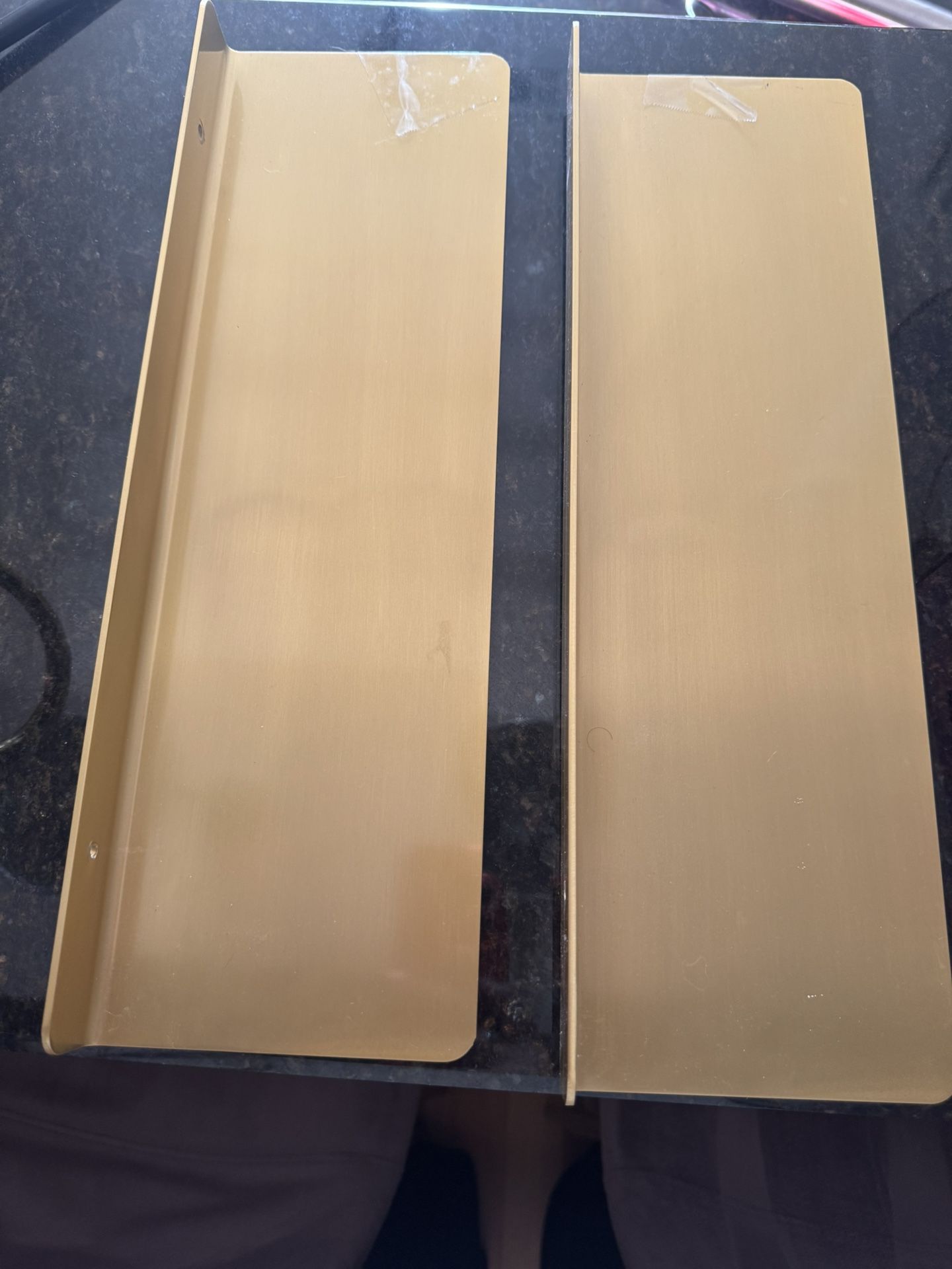 Set Of 2 Gold Shelves