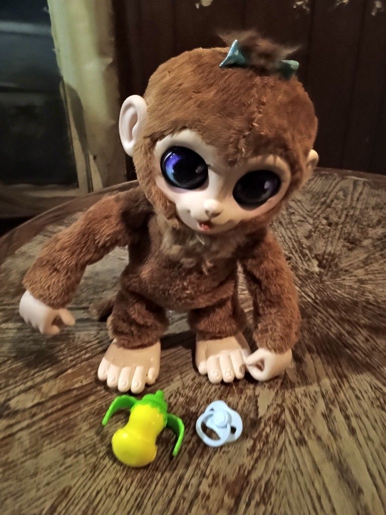 FurReal Peanut The Playful Monkey Interactive Toy, 15 inch
