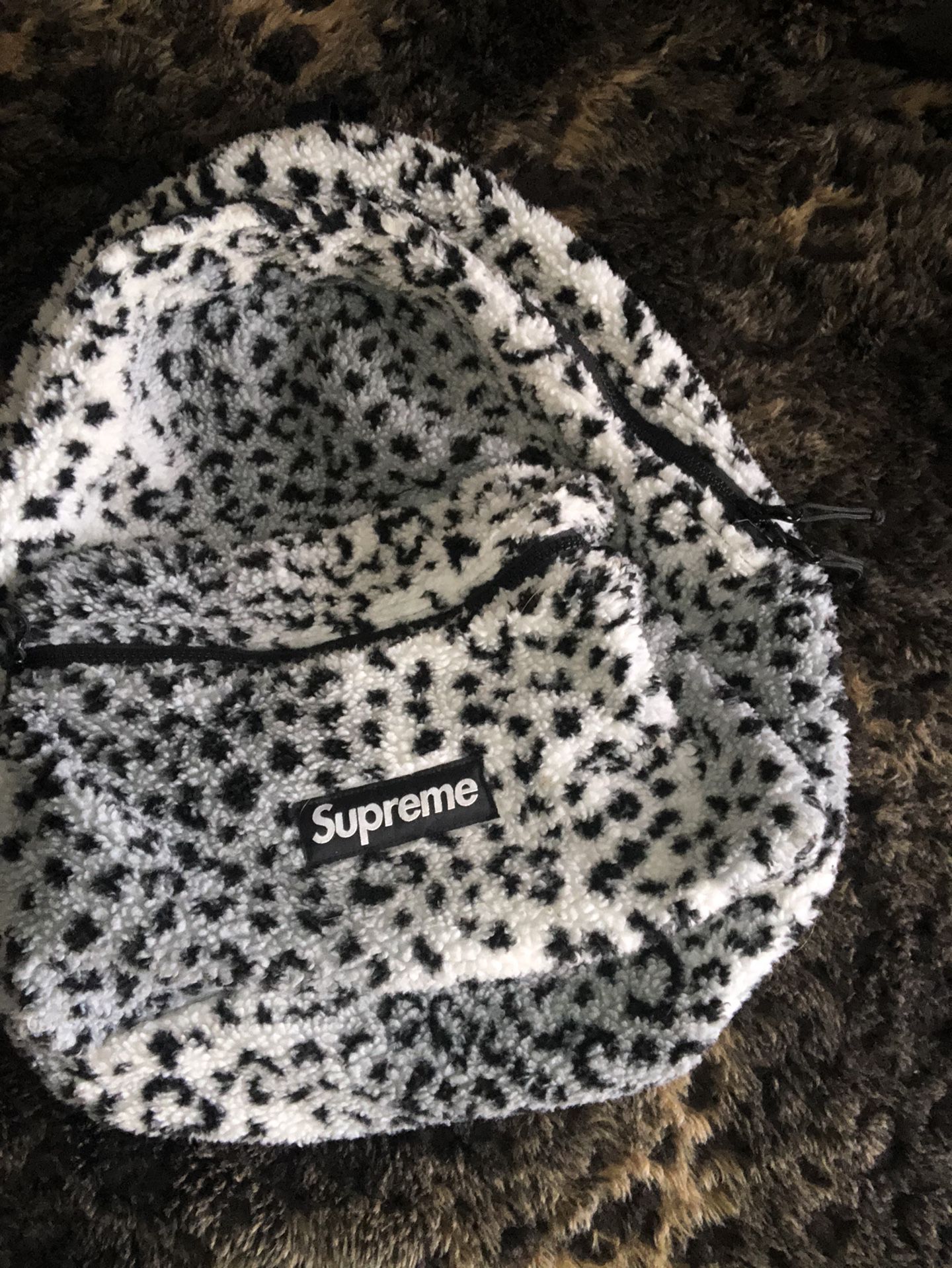 Supreme Leopard Fleece Backpack