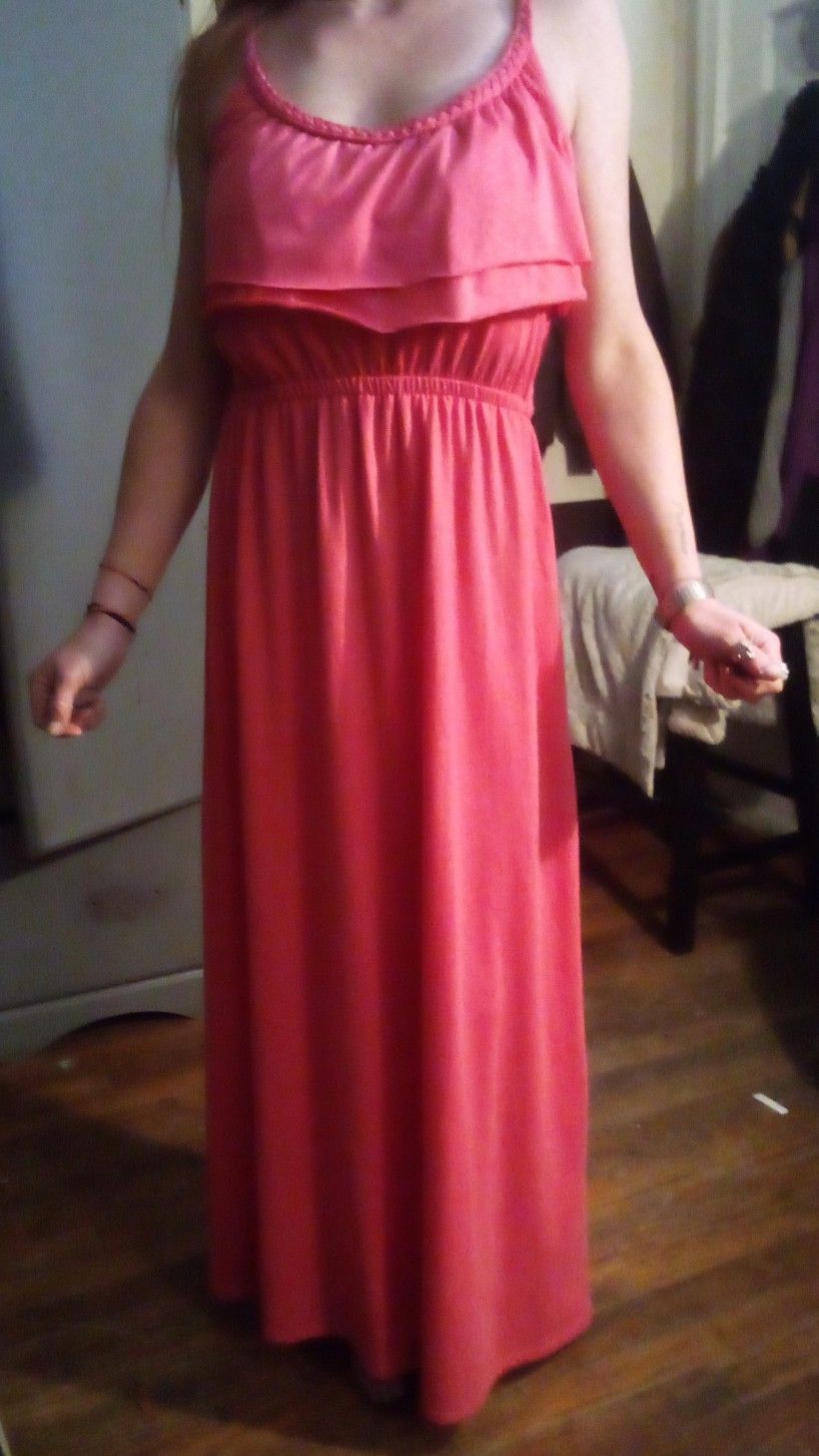 CUTE SALMON LIGHTWEIGHT SUNDRESS!!