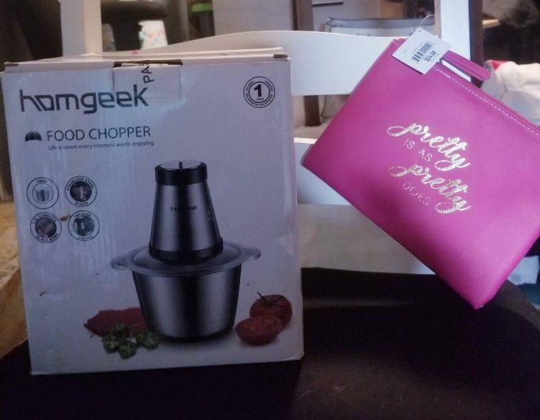 Homgeek Food Chopper & Bonus Gift(hot pink pouch)