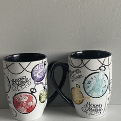 Set Of 2 Disney Parks ALICE IN WONDERLAND Beyond The Mirror Coffee Tea Mug Cup