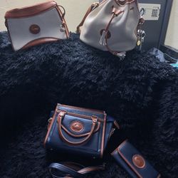 3 Dooney & Burle Purses & Matching Wallet