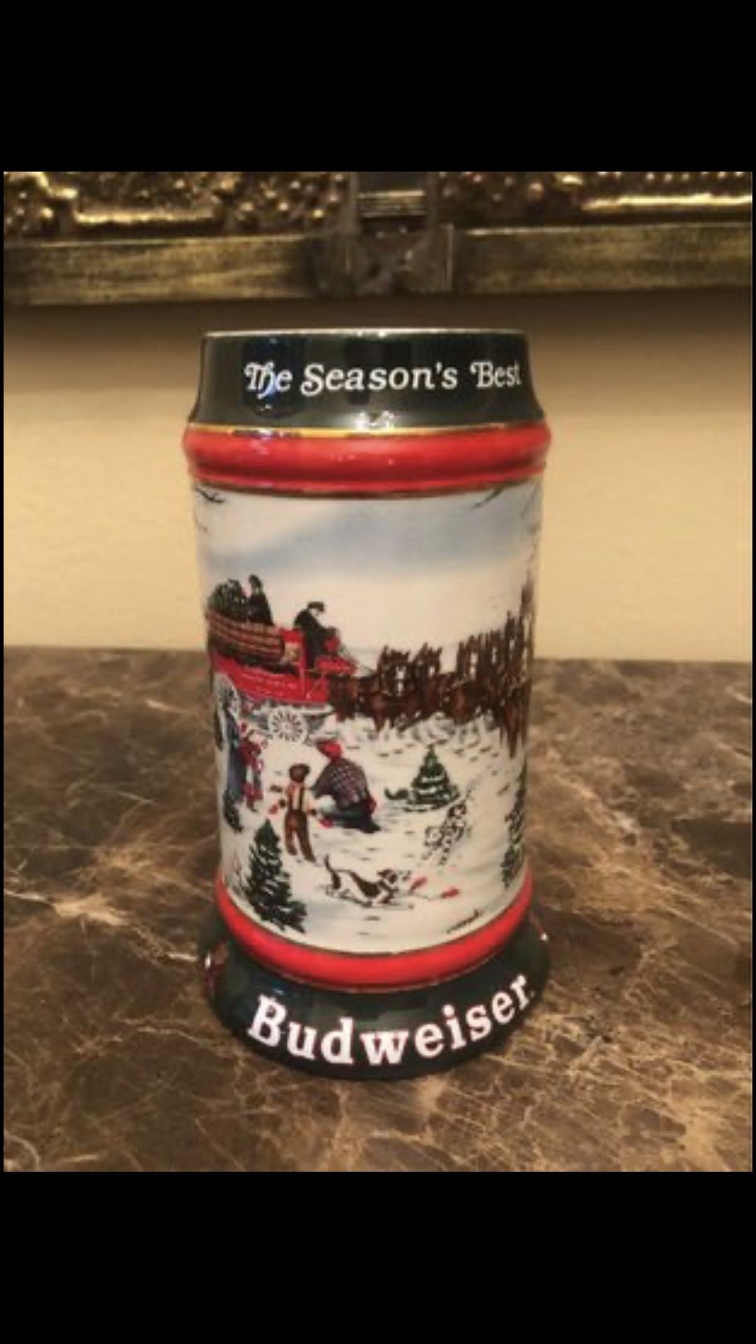 3 Budweiser Holiday Beer Steins. Mint Condition ‘96, ‘91 & ‘90. 