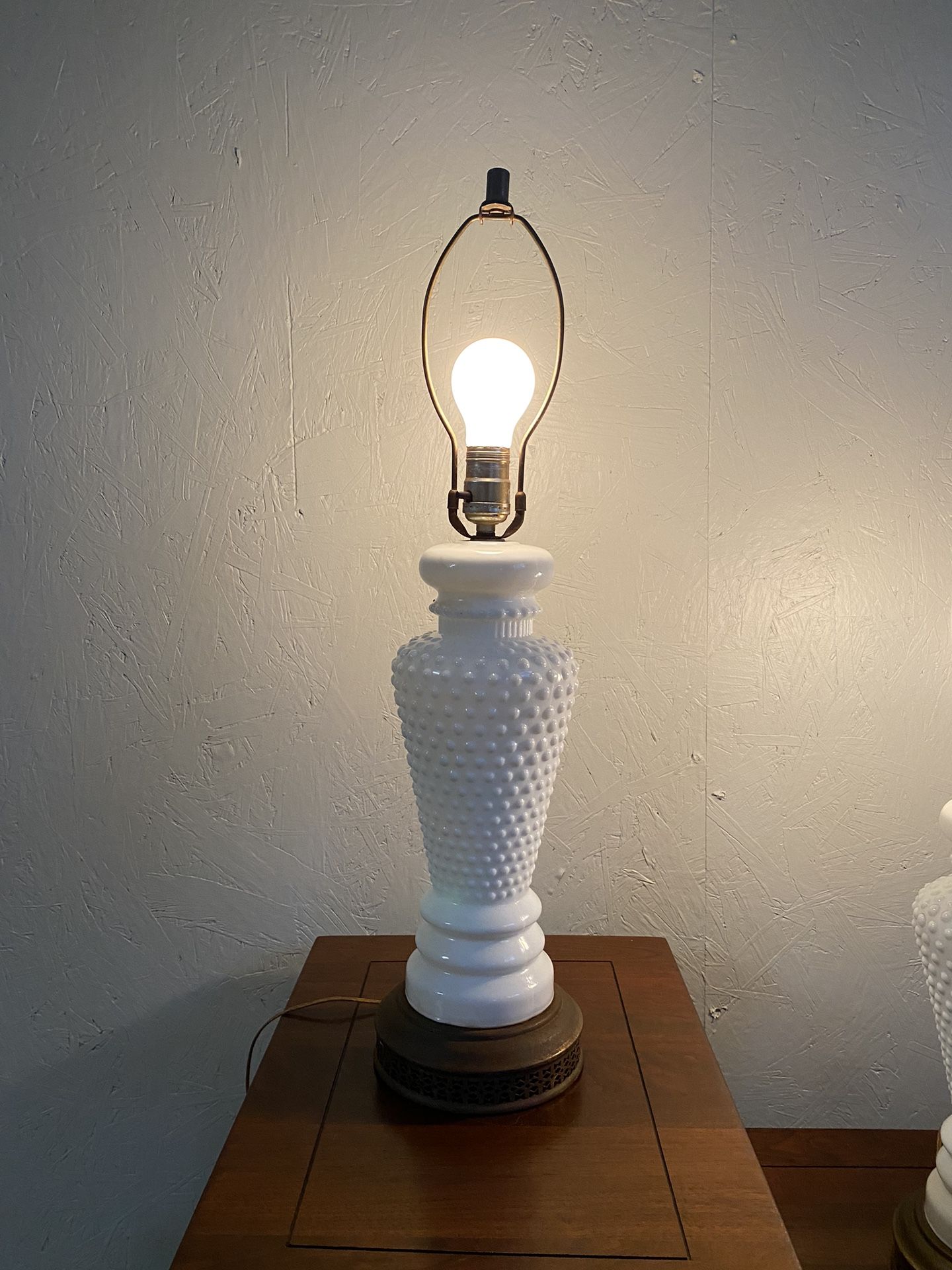 Mid-Century Milk Glass Lamp