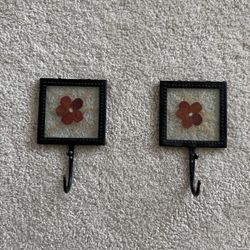 Beautiful Pressed Flower Decorative Wall Hooks