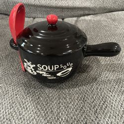 Ceramic Soup Bowl With Spoon 