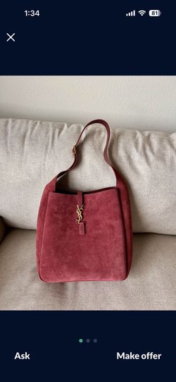 Fashion Shoulder Bag Burgundy Suede 
