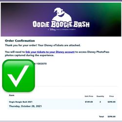 Disneyland Ticket Halloween Fest 