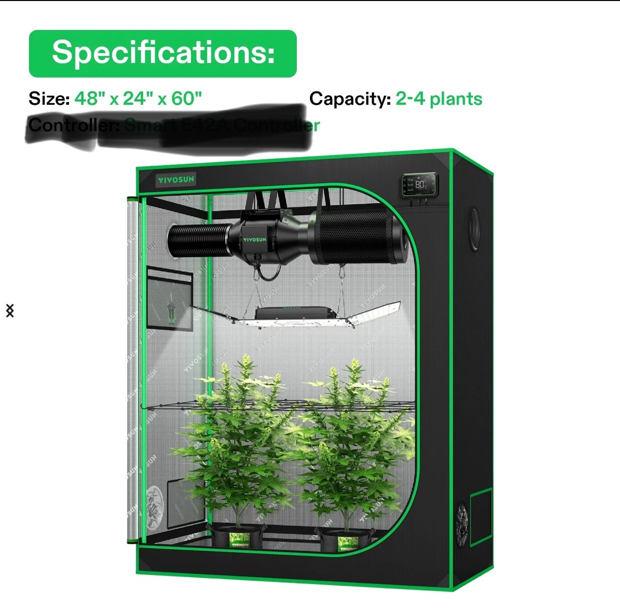 Grow tent 5ft X 4ft X 2ft